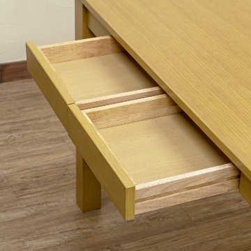 引出し付き　フリーテーブル　110×70　BR/NAの画像
