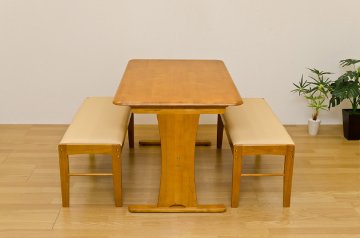 コローナ　ダイニングベンチ（背なし）　DBR/LBRの画像