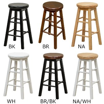 回転式バースツール　BK/BR/NA/WH/BRBK/NAWHの画像