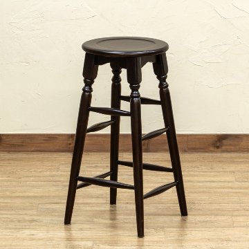 マホガニー　ラウンドスツール　63cm　BR/WW/WALの画像