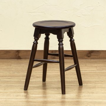 マホガニー　ラウンドスツール　46cm　BR/WW/WALの画像