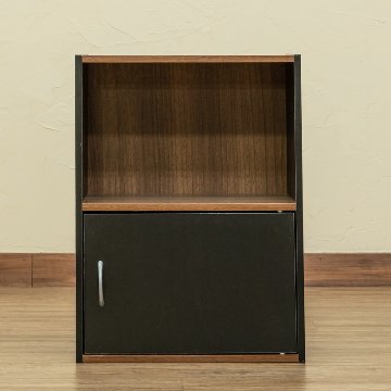 GRANZ　2段ラック　扉1枚　BK/WHの画像