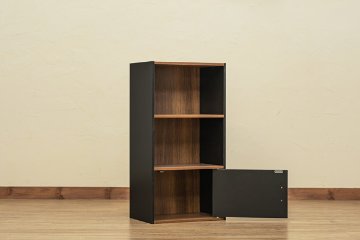 GRANZ　3段ラック　扉1枚　BK/WHの画像