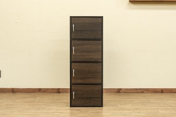 扉付きラック　4段　WAL/WHの画像