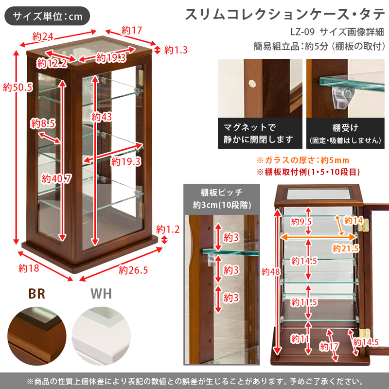 スリムコレクションケース　タテ型　BR/WHの画像