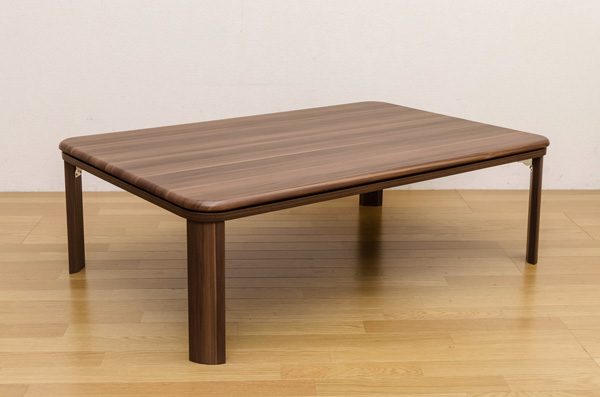 家具調折脚フラットヒーターコタツ　120×80　WAL/WHの画像