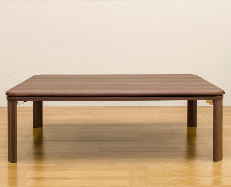家具調折脚フラットヒーターコタツ　120×80　WAL/WHの画像