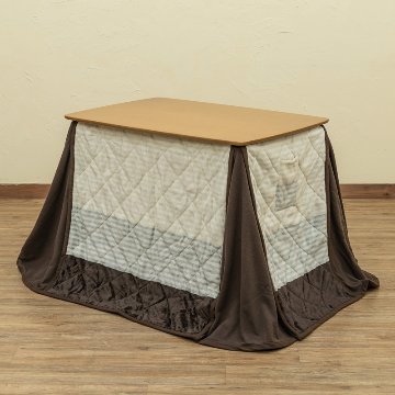 ダイニングコタツ　90×60　長方形　掛け布団セット　BR/NAの画像