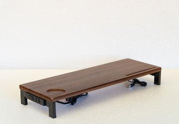 モニタースタンド　コンセント・USB付　WAL/WHの画像