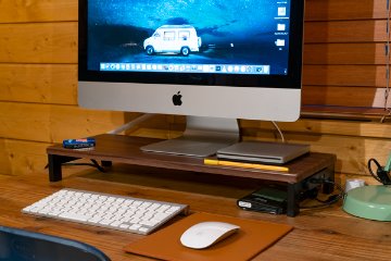 モニタースタンド　コンセント・USB付　WAL/WHの画像