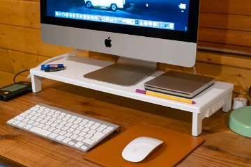モニタースタンド　コンセント・USB付　WAL/WHの画像