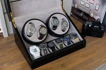 時計収納　ワインディングマシーン　4本巻　BK/BRの画像
