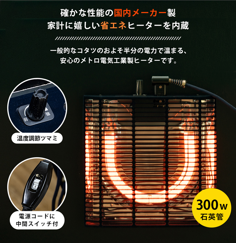 モダンオールシーズンコタツ　80　MWH/OAK/VBRの画像