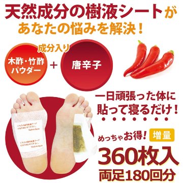 足すっきり樹液シート360枚入増量（唐辛子）両足180回分の画像