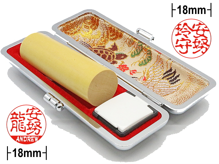 [Wooden Stamp] Small size / Round type / Cylindrical / with box / Akane wood from Southeast Asiaの画像