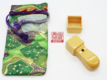 【木製印鑑】21㍉角型ハンコ／柘（つげ）／日本製画像