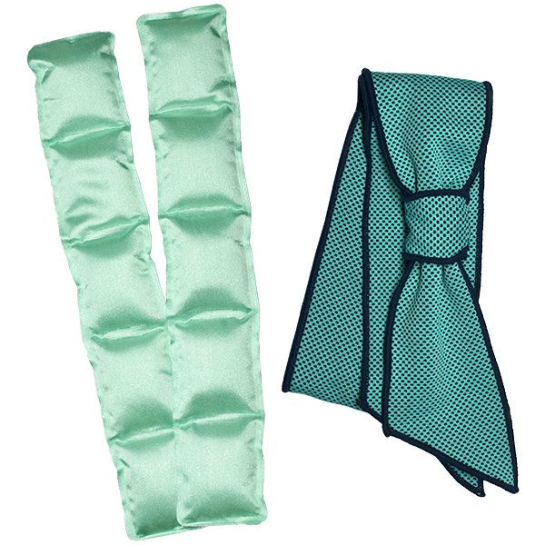 アージェントエイド　ダブルDEクールスカーフ　保冷材2個付　ターコイズグリーン画像