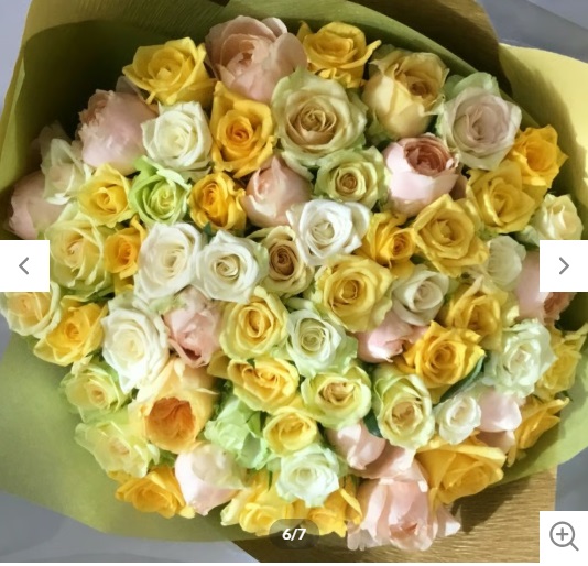 摘みたて　新鮮　生花　バラの花束60本　の画像