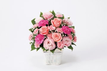 ［祝花］アレンジメント（白角スクエアバスケット）の画像