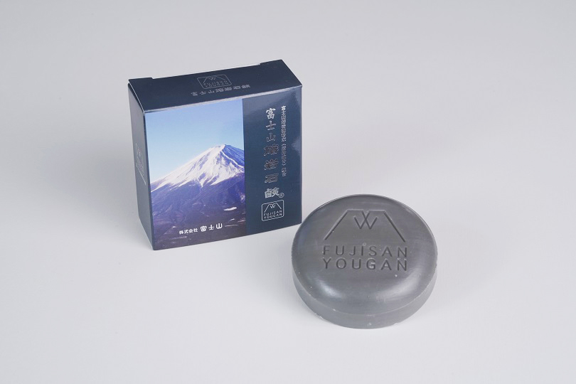 溶岩石鹸 ラウンド(富士山パッケージA青富士) (50g)の画像