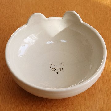 猫さん型和食器＜猫さん型 万能皿・白＞画像