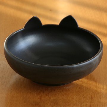 猫さん型和食器＜猫さん型万能皿・黒＞画像