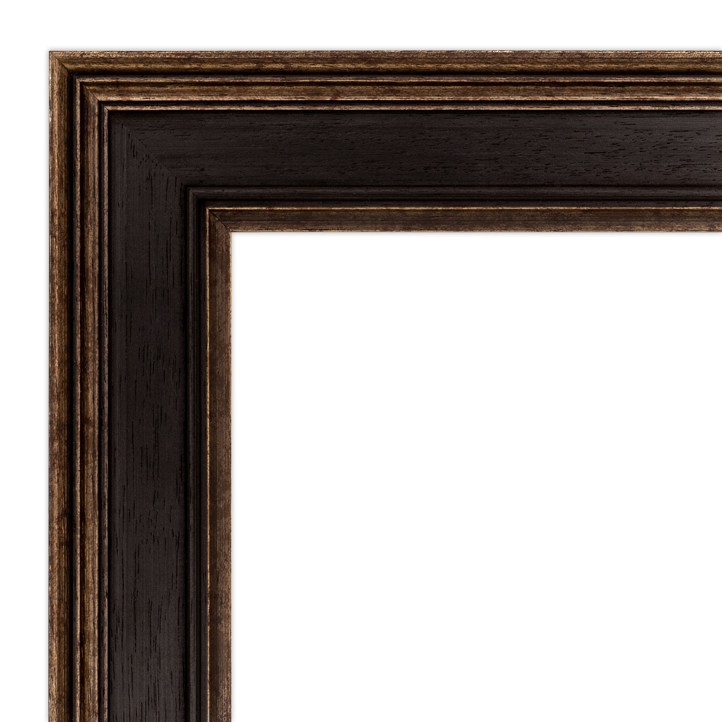 ハーフサイズポスター用フレーム UVカットアクリル仕様 木製 G9859D A3ハーフ(148×420mm) ブラックゴールド 受注生産品の画像