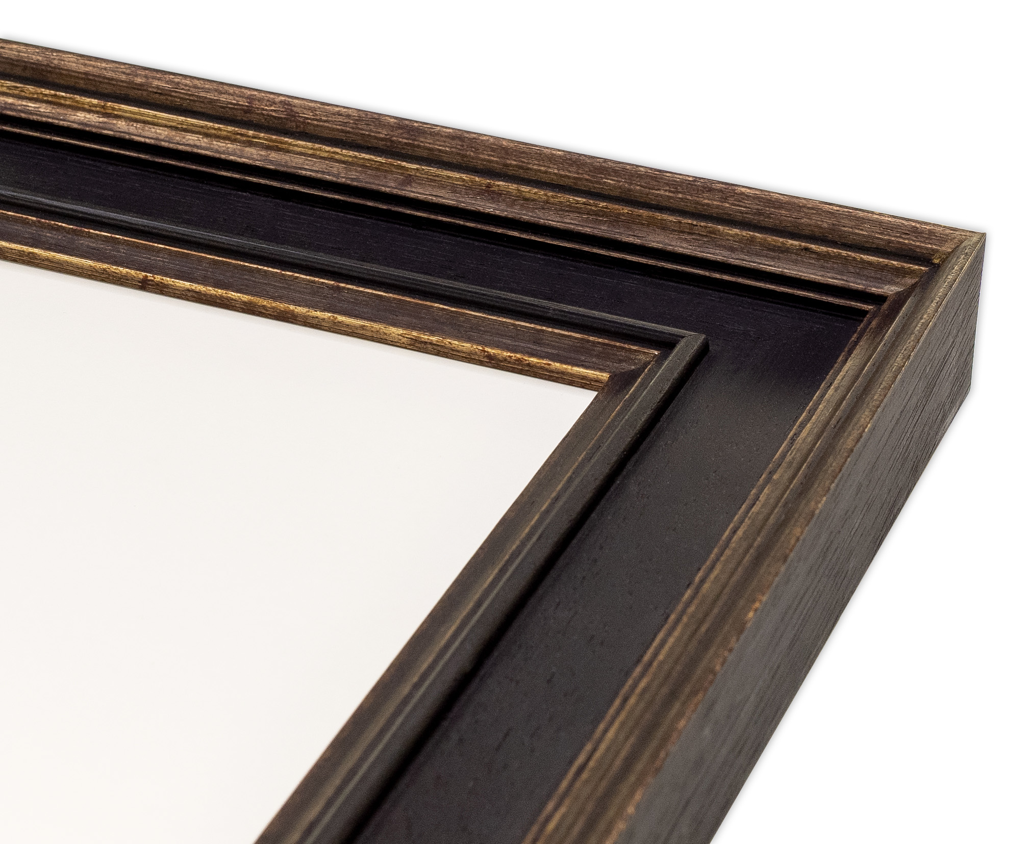 ハーフサイズポスター用フレーム UVカットアクリル仕様 木製 G9859D A3ハーフ(148×420mm) ブラックゴールド 受注生産品の画像