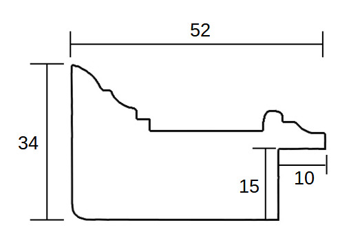 ハーフサイズポスター用フレーム UVカットアクリル仕様 木製 G9859D A3ハーフ(148×420mm) ブラックゴールド 受注生産品の画像