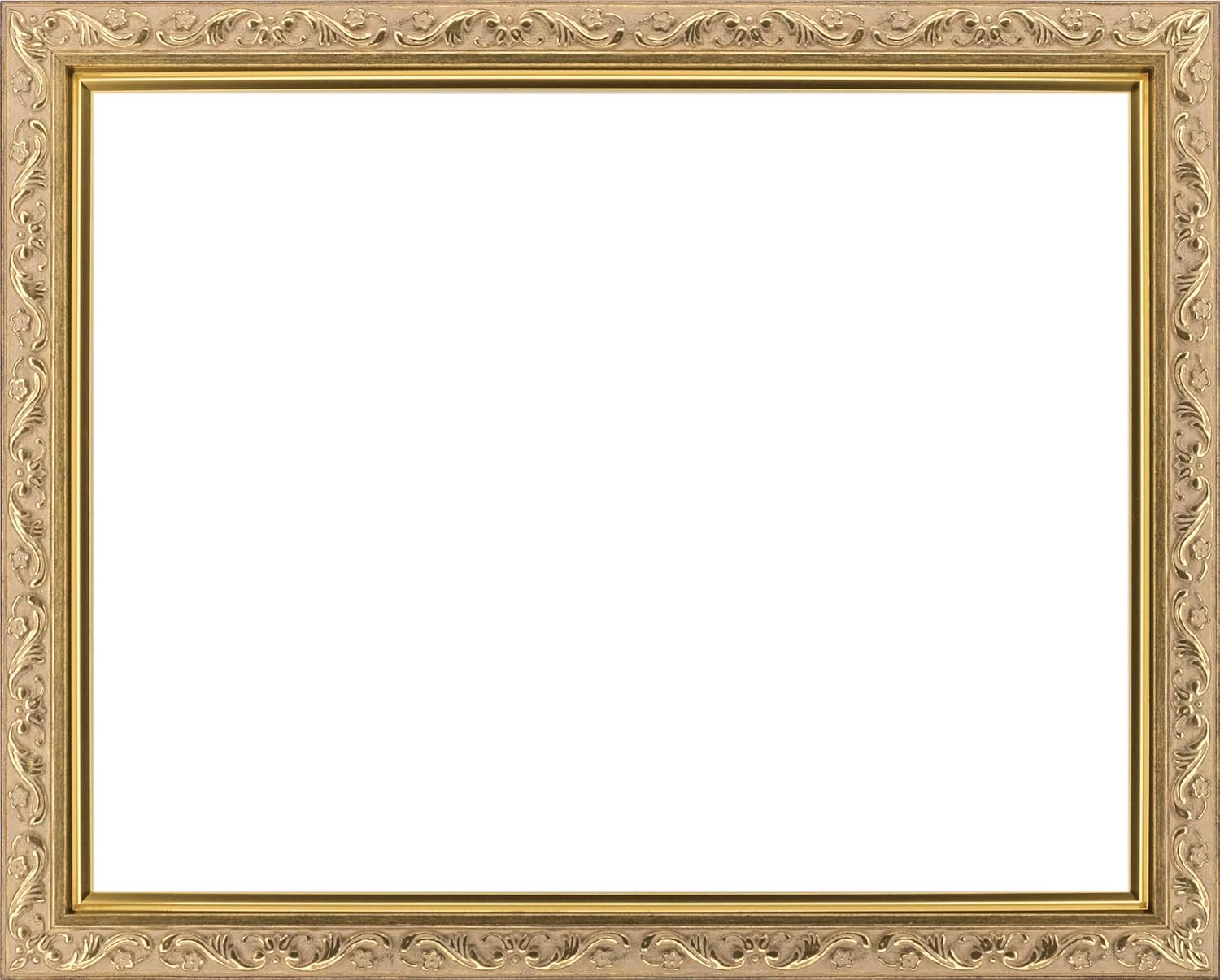 Wサイズ油彩用額縁 UVカットアクリル仕様 樹脂製 GD8201 壁用2本針フック付 WSM(158×454mm) ゴールド 受注生産品の画像
