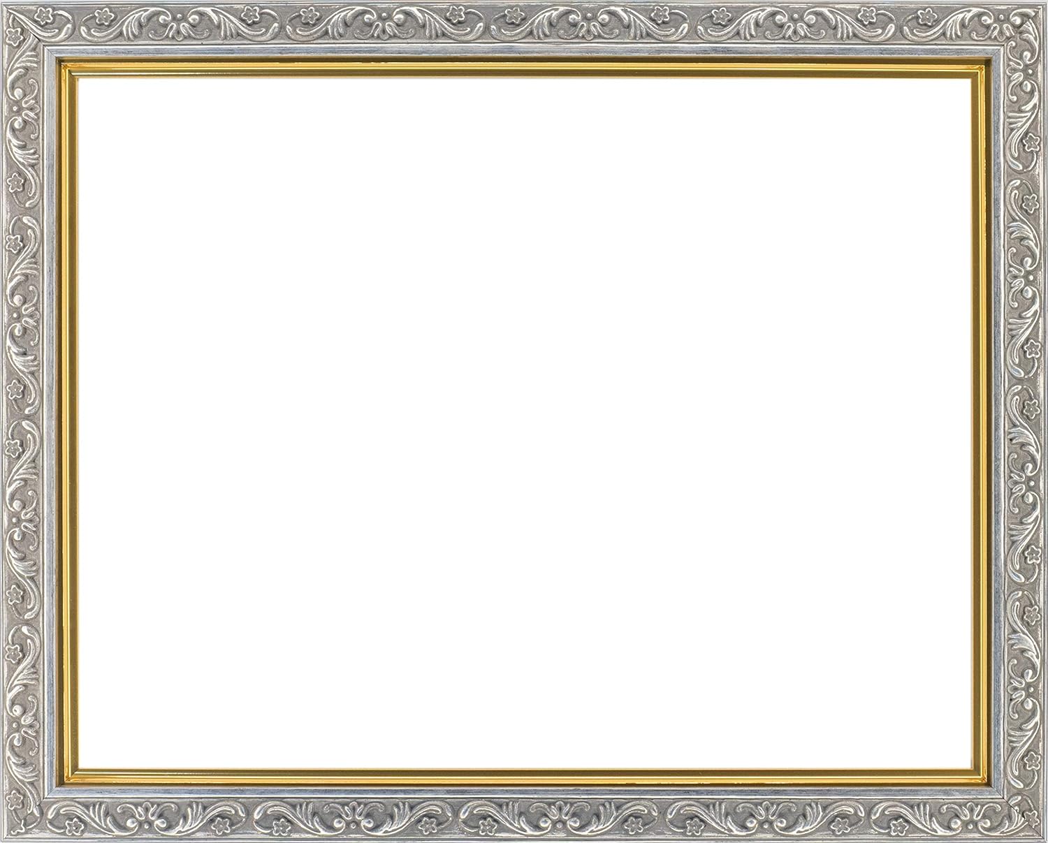Fサイズ油彩用額縁 UVカットアクリル仕様 樹脂製 GD8201 壁用2本針フック付 F0(140×180mm) シルバー 受注生産品の画像