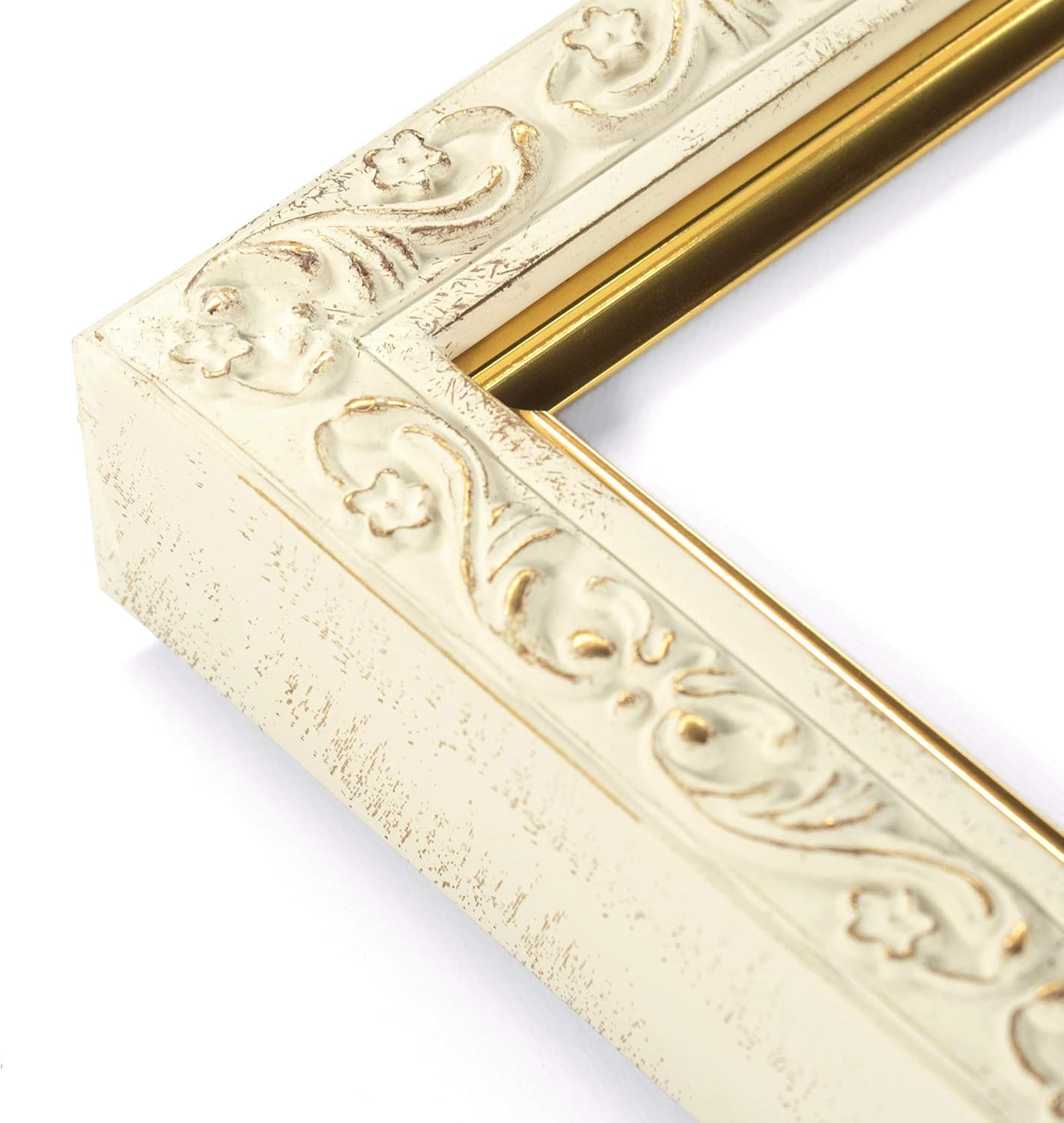 Fサイズ油彩用額縁 UVカットアクリル仕様 樹脂製 GD8201 壁用2本針フック付 F4(242×333mm) アイボリー 受注生産品の画像
