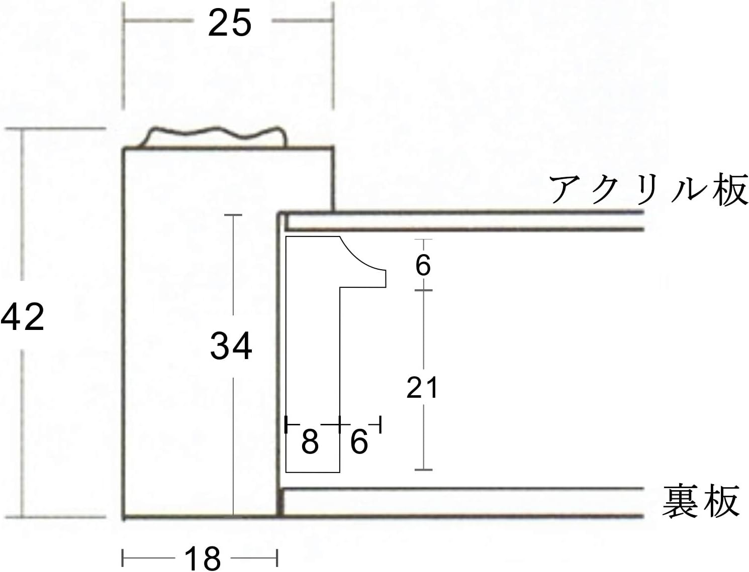Fサイズ油彩用額縁 UVカットアクリル仕様 樹脂製 GD8201 壁用2本針フック付 F4(242×333mm) ゴールド 受注生産品の画像