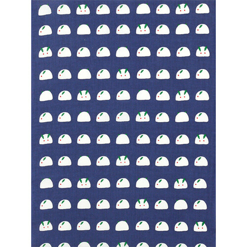【濱文様】てぬぐいのはんかち　雪うさぎならべの画像