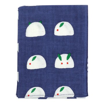 【濱文様】てぬぐいのはんかち　雪うさぎならべの画像