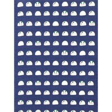 【濱文様】てぬぐいのはんかち　雪うさぎならべの画像