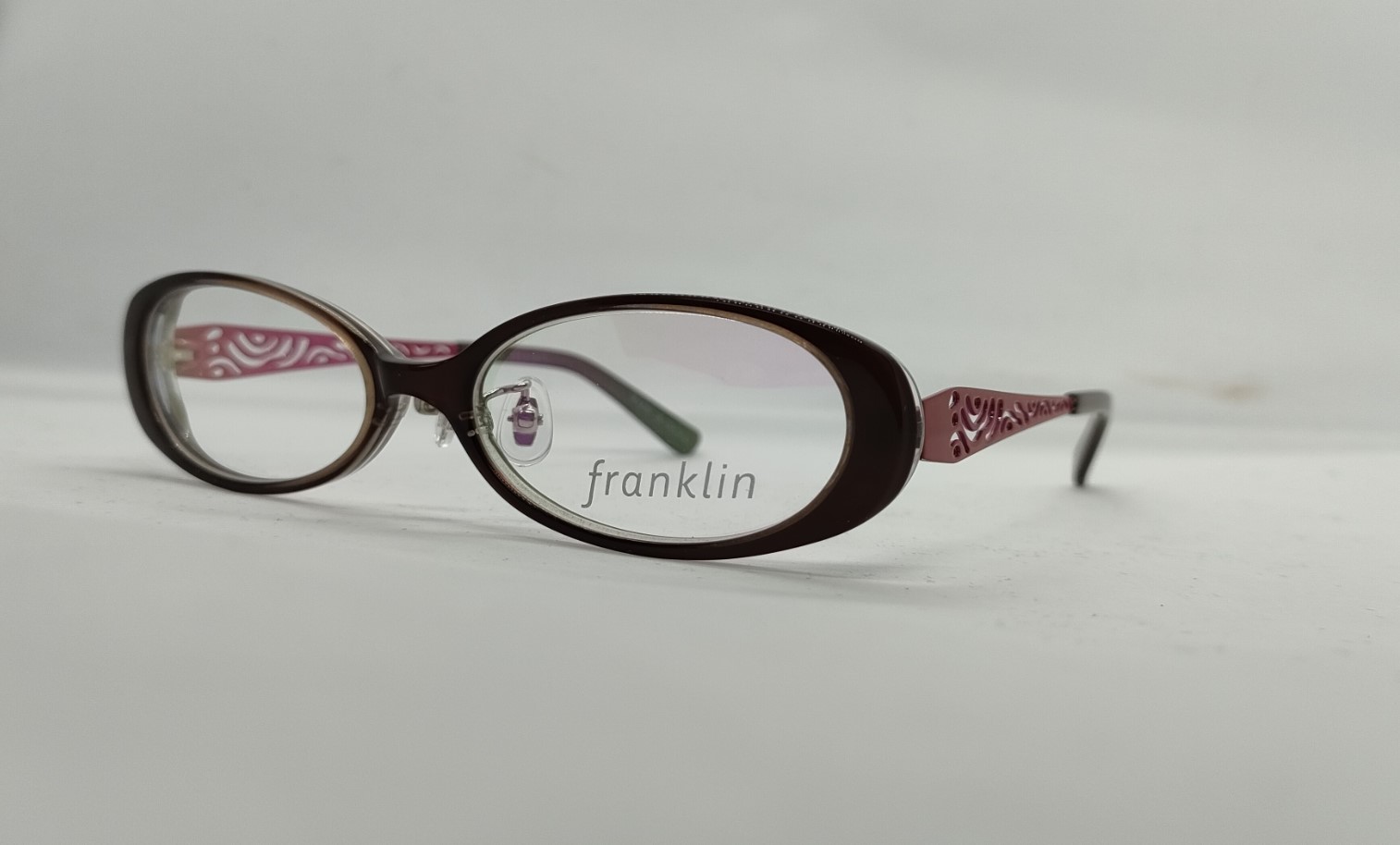 安心のニコン社製レンズ使用【レンズ付きメガネセット】フランクリン　FR10-007C　（C3）ブラウン/レッド画像