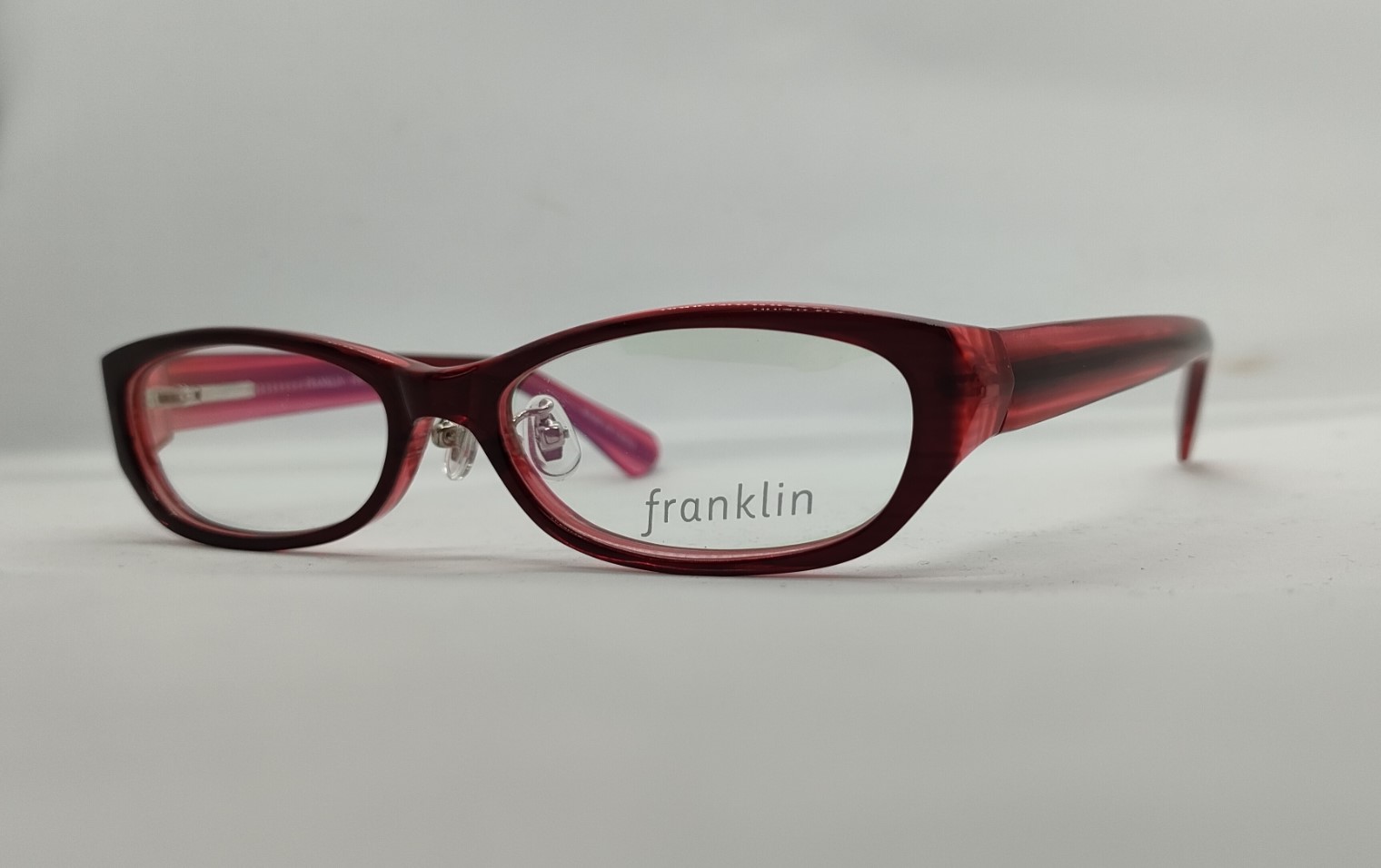 安心のニコン社製レンズ使用【レンズ付きメガネセット】Franklinフランクリン FR10-009A C2:レッドクリア画像