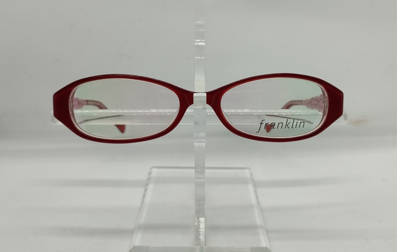 安心のニコン社製レンズ使用【レンズ付きメガネセット】フランクリン　FR10-006C　（C1）レッド／ホワイト／ピンク画像