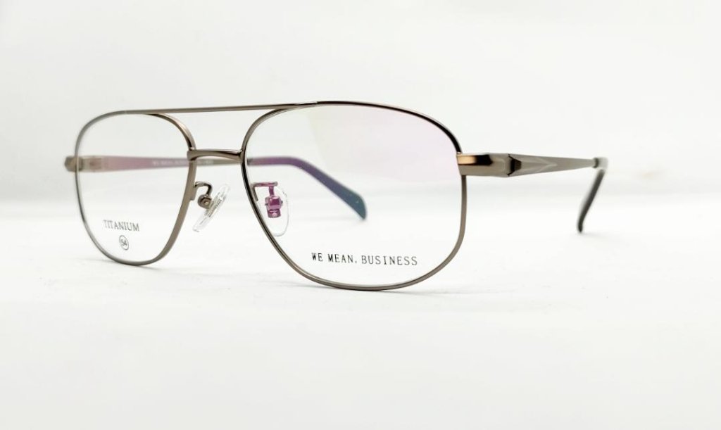 安心のニコン社製レンズ使用【レンズ付きメガネセット】WE MEAN,BUSINESS WB11-008B (C3)マットシルバーの画像