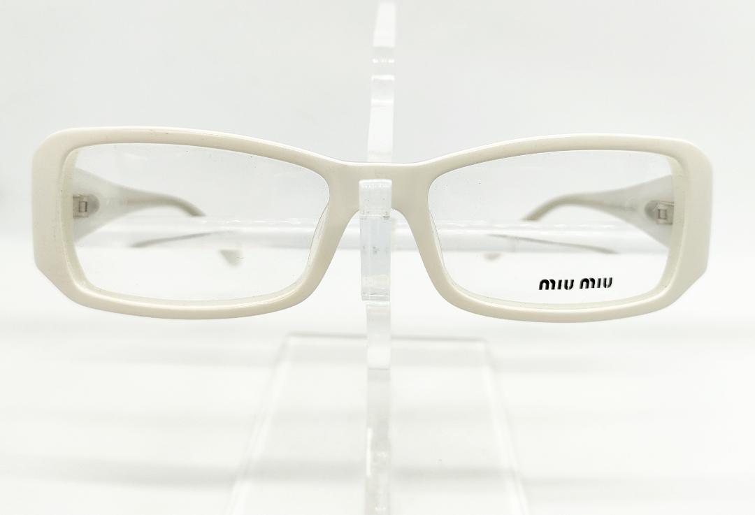 【レンズ付きメガネセット】ミュウミュウ　MIUMIU VMU14D ホワイト画像