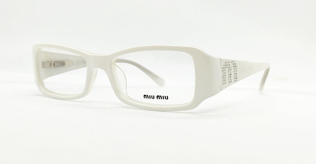 【レンズ付きメガネセット】ミュウミュウ　MIUMIU VMU14D ホワイト画像