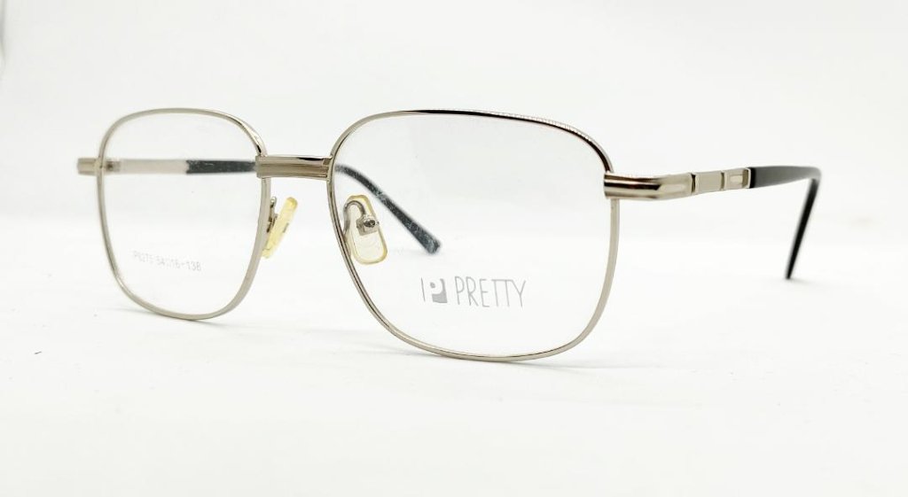 安心のニコン社製レンズ使用【レンズ付きメガネセット】　PRETTY　P8275　シルバー/ブラックの画像