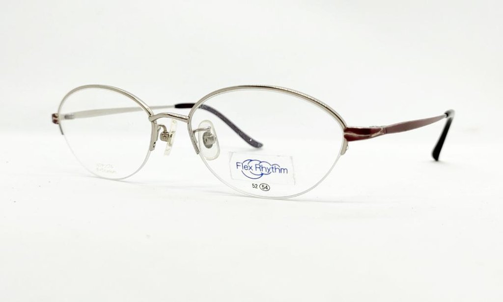 安心のニコン社製レンズ使用【レンズ付きメガネセット】　Flex Rhythm フレックスリズム4071　シルバー/レッドの画像