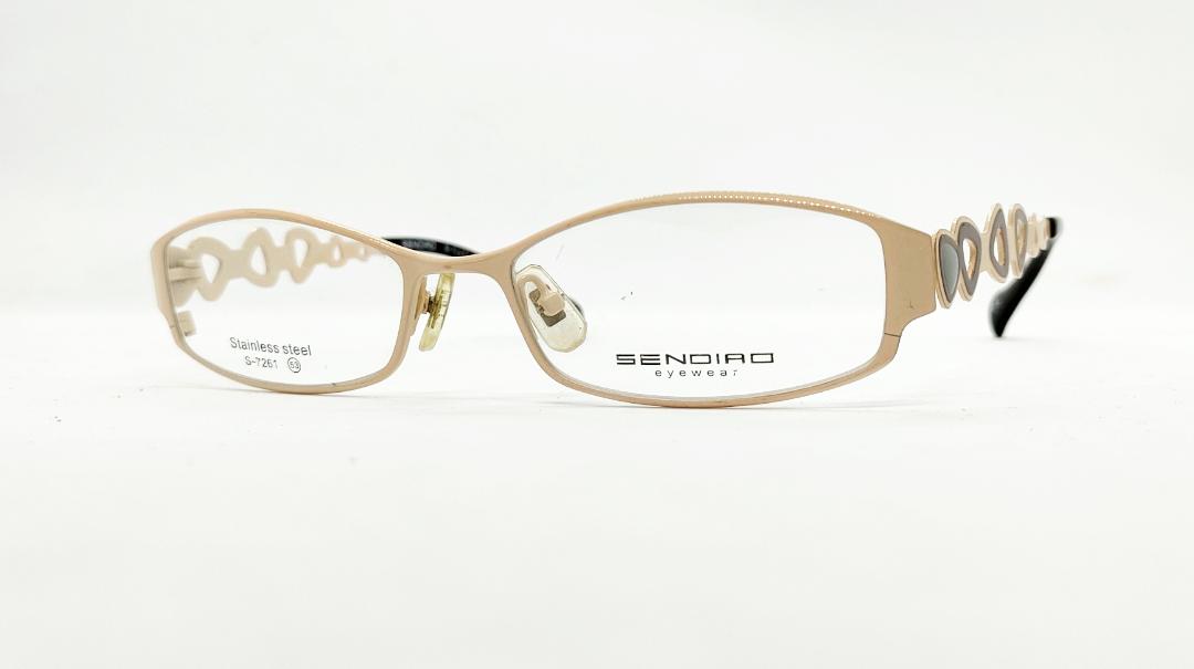 安心のニコン社製レンズ使用【レンズ付きメガネセット】　SENDIAO　S-7261　クリーム画像