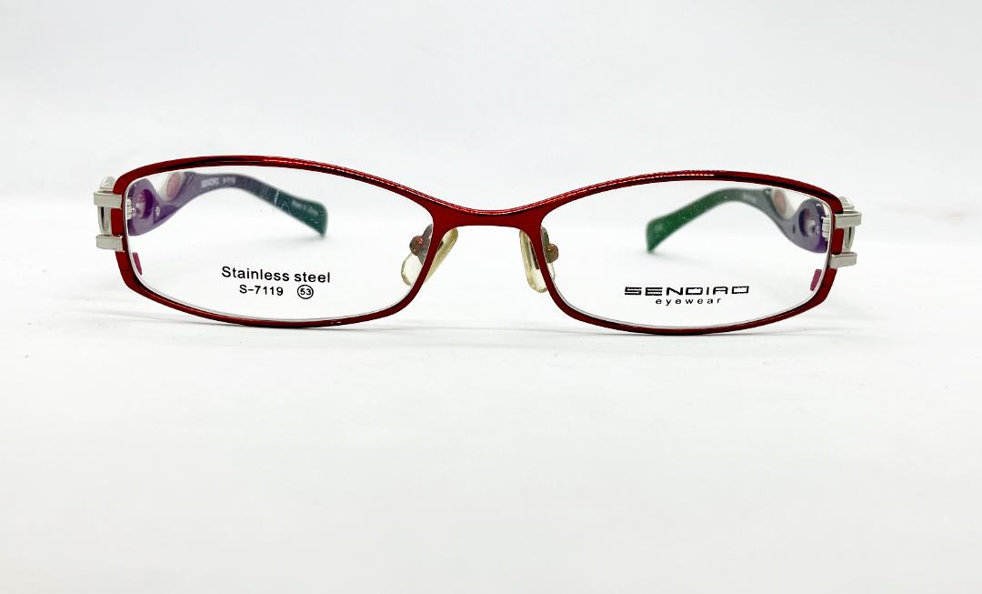 安心のニコン社製レンズ使用【レンズ付きメガネセット】　SENDIAO　S-7119　レッド/ホワイト画像