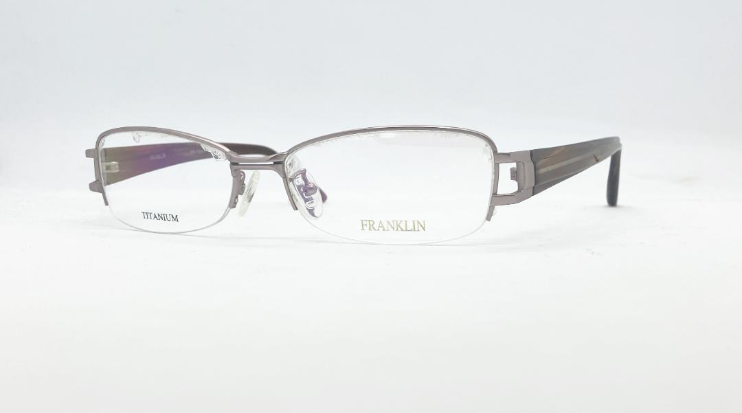 安心のニコン社製レンズ使用【レンズ付きメガネセット】　Franklin フランクリンFR7008 シルバー／ブラウン画像