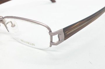 安心のニコン社製レンズ使用【レンズ付きメガネセット】　Franklin フランクリンFR7008 シルバー／ブラウン画像