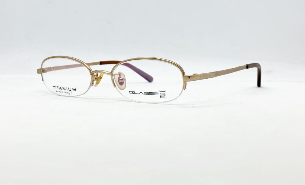 安心のニコン社製レンズ使用【レンズ付きメガネセット】　GLASSEES　5019　マットゴールドの画像