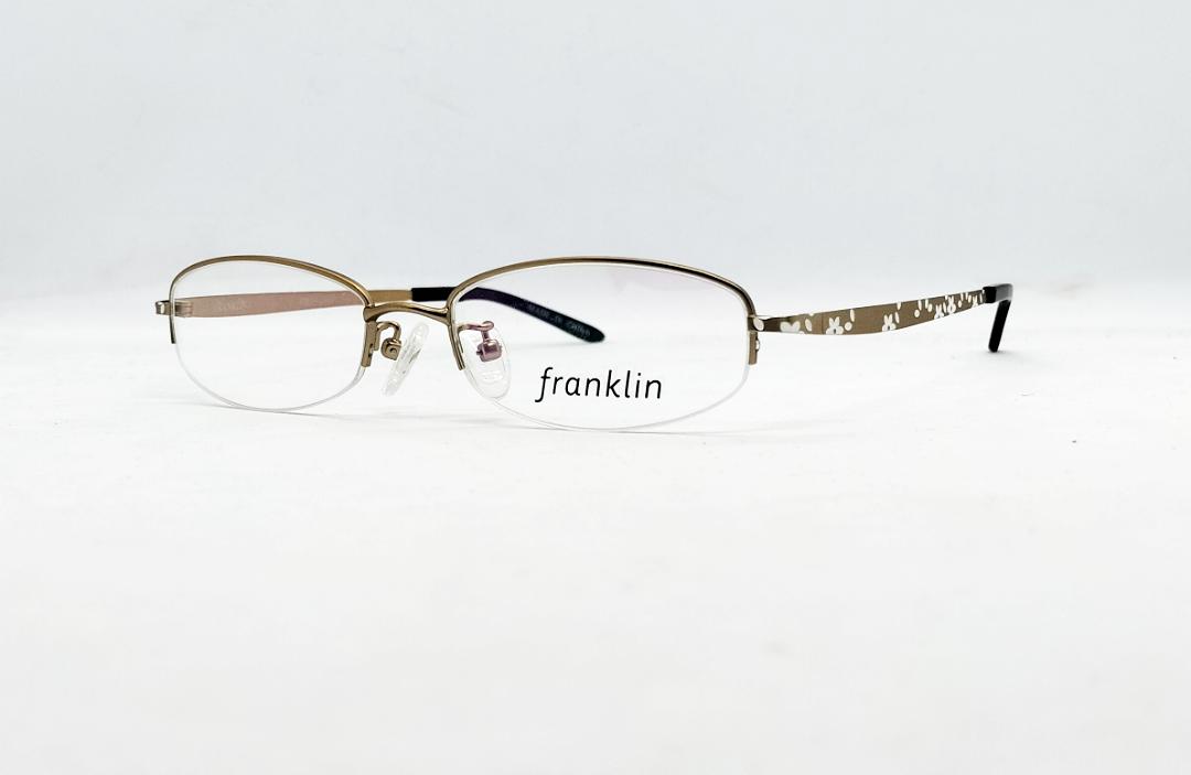 安心のニコン社製レンズ使用【レンズ付きメガネセット】　フランクリン FR09-0904 (3:マットゴールド)画像